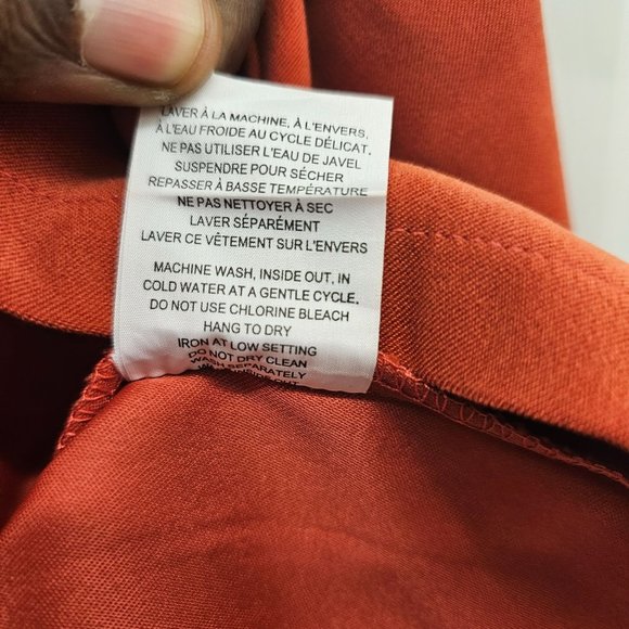 Penningtons Burnt Orange Snap Button Front Closure Long Sleeve Collared Shirt - Picture 12 of 12